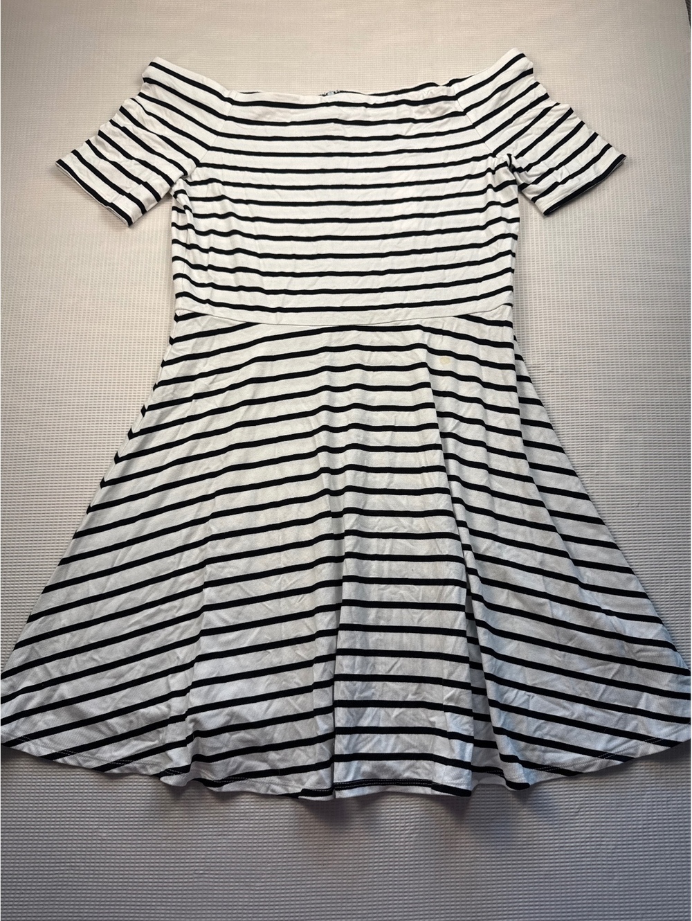 White House Black Market Off-Shoulder Striped Dress Size M